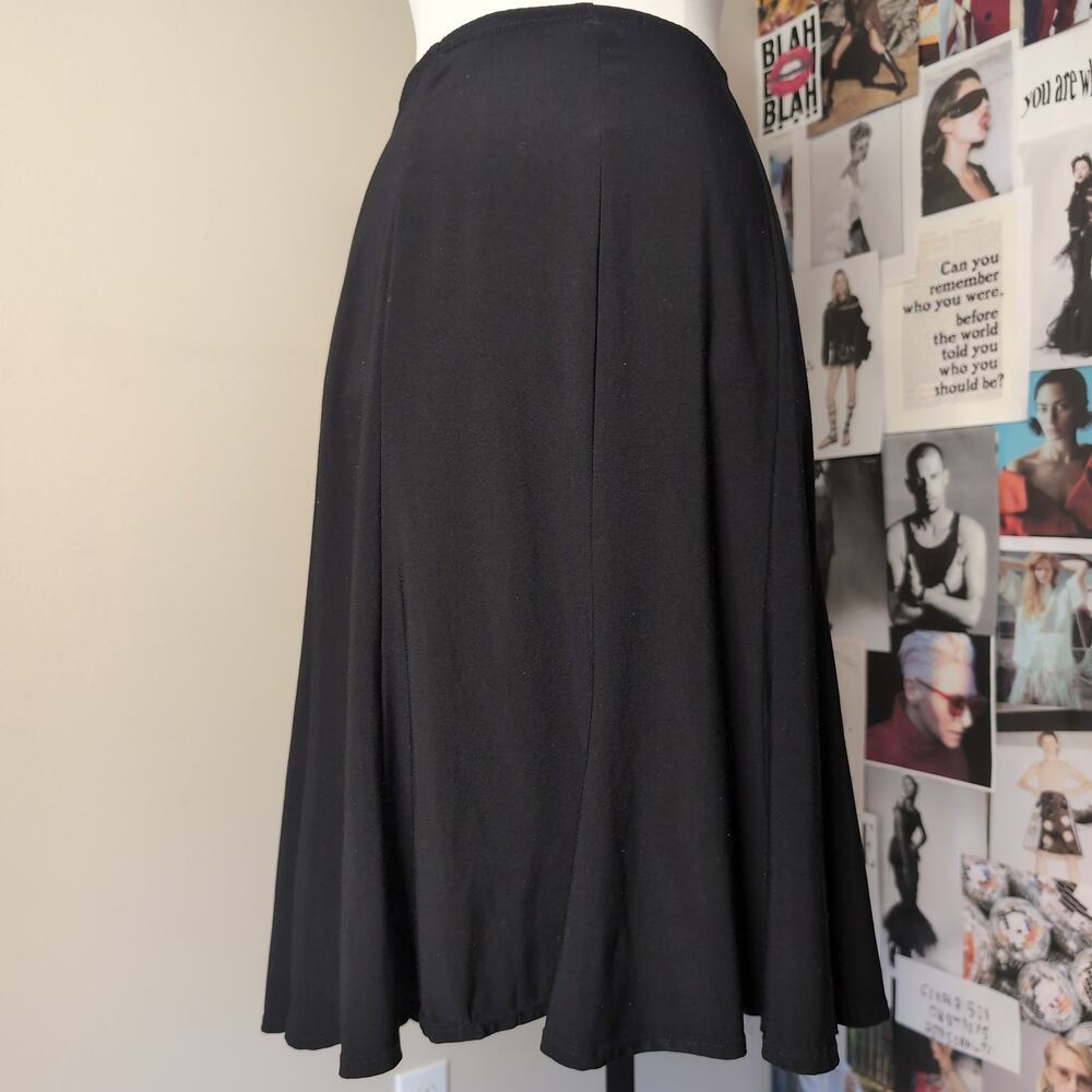 Black Paneled Midi Vintage Y2k Skirt